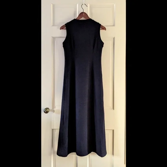 Margaret Howell Navy Blue Sleeveless Wool Dress - Size 2 - Made in Japan - Picture 2 of 5